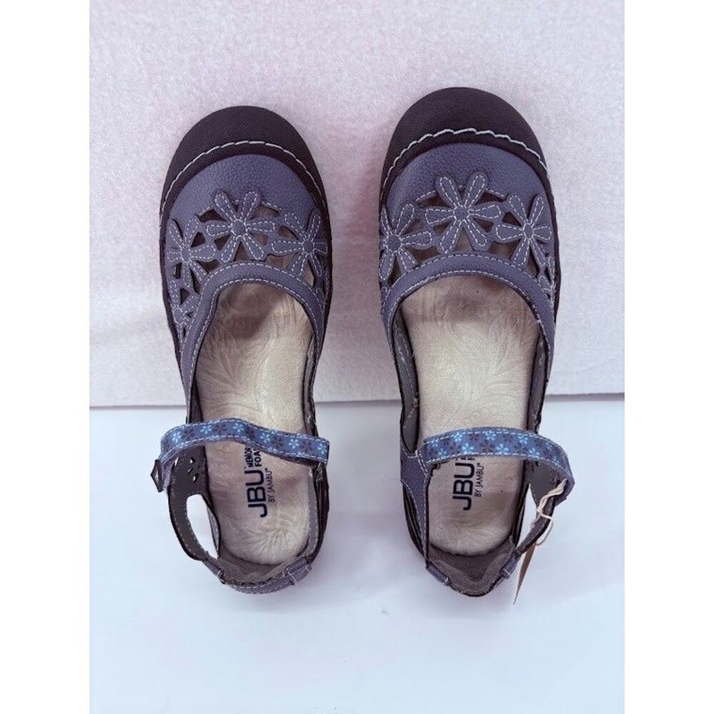 JBU Shoes  Women's 8M Wildflower Mary Jane Flat Navy Blue  Hook And Loop  NWT - Picture 7 of 8